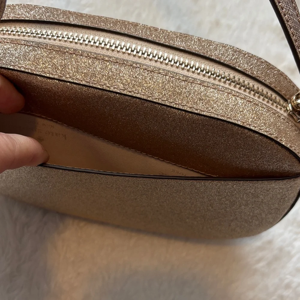 Kate Spade Gold Glitter Small Crossbody Bag - Picture 6 of 11